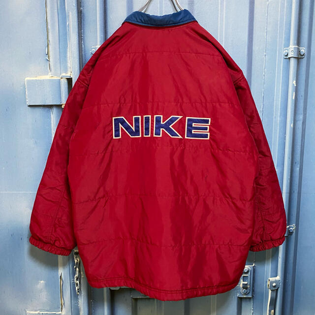 90s NIKE 銀タグ ナイロンジャケット オーバーサイズ 肉厚  刺繍