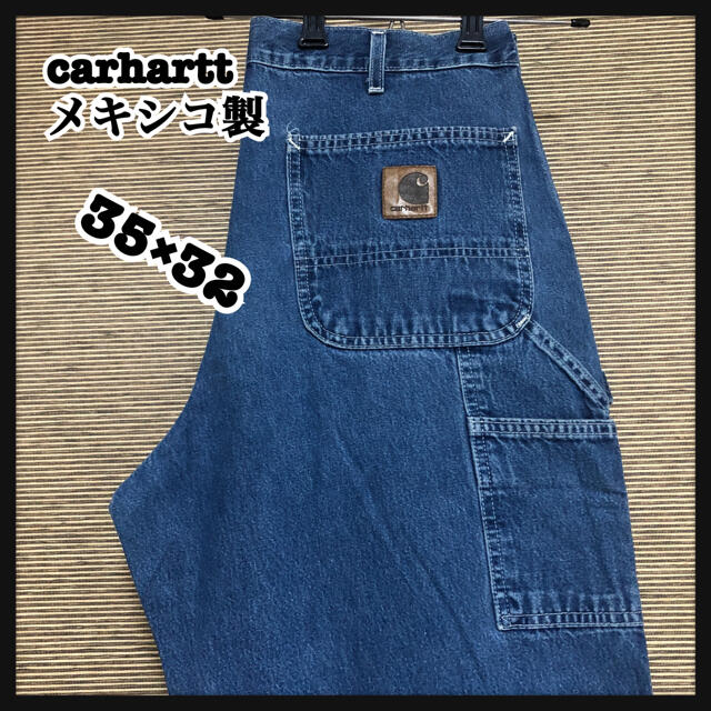 90s 希少サイズ メキシコ製 Carhartt 革タグ デニムパンツ ジーパンmadeinMexico