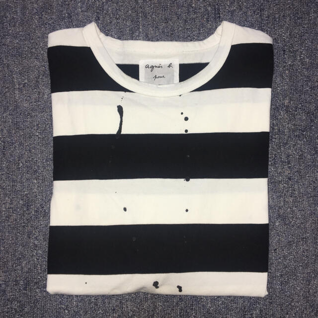 Biotop/agnes.b ドリップペイント長袖ボーダーTシャツMムラジュン 1