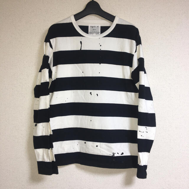 Biotop/agnes.b ドリップペイント長袖ボーダーTシャツMムラジュン 3