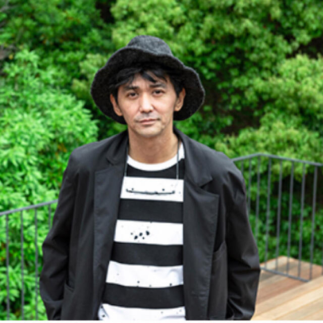 Biotop/agnes.b ドリップペイント長袖ボーダーTシャツMムラジュン