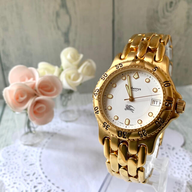 BURBERRY(バーバリー)の【動作OK】Burberrys バーバリー 腕時計 メンズ ダイバーズ ゴールド メンズの時計(腕時計(アナログ))の商品写真