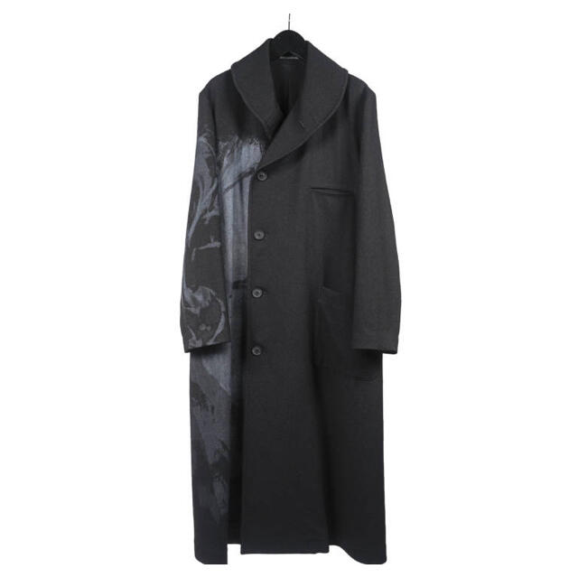 Yohji Yamamoto(ヨウジヤマモト)のヨウジヤマモト 19aw プリントヘチマコート メンズのジャケット/アウター(チェスターコート)の商品写真