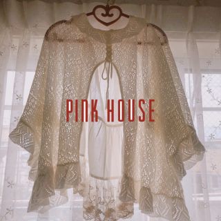 ピンクハウス(PINK HOUSE)の【美品】ピンクハウス 透かし編みが上品なボレロ カーディガン ショール(ボレロ)