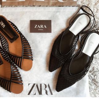 ザラ(ZARA)の新品タグ付き　ZARA ザラ　メッシュフラットシューズ　39(サンダル)