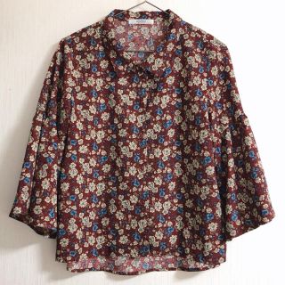 アメリエルマジェスティックレゴン(amelier MAJESTIC LEGON)の花柄シャツブラウス　七分袖(シャツ/ブラウス(長袖/七分))