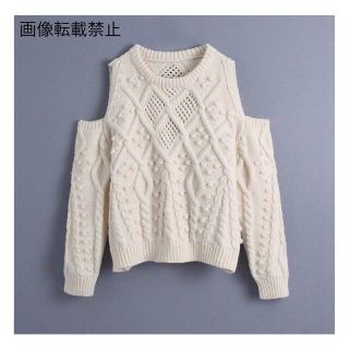 ザラ(ZARA)の🌼春新作💐3744◆ショルダー オープン ケーブル編み ニット セーター(ニット/セーター)