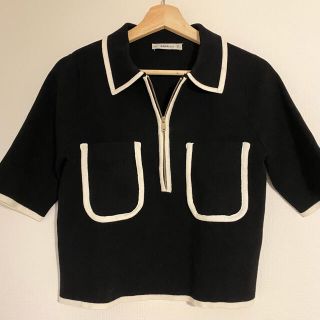 ザラ(ZARA)の【美品】ZARA コントラストトリムポロシャツニット(ポロシャツ)