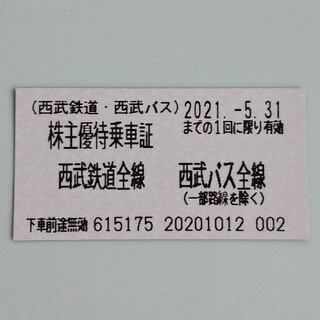 【20枚】西武株主優待乗車証(鉄道乗車券)
