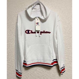 チャンピオン(Champion)の新品 XL ★ Champion レディース スウェット ロゴ パーカー 白(パーカー)