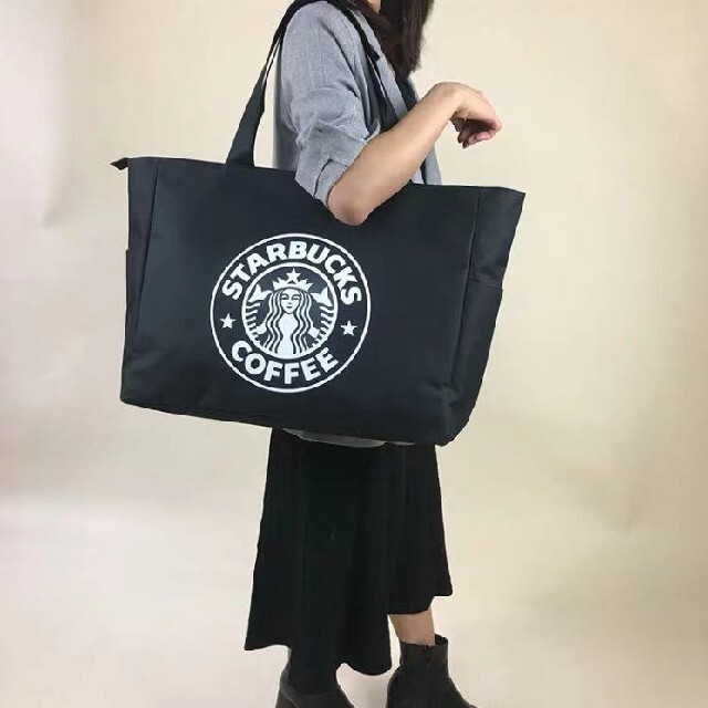 Starbucks Coffee(スターバックスコーヒー)のスターバックス トートバック マザーズバッグ ビッグサイズ　黒 レディースのバッグ(トートバッグ)の商品写真