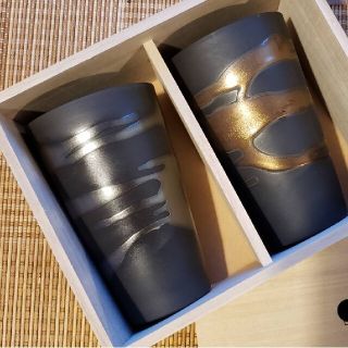 専用出品★家飲みを優雅に♪金銀流し 泡立ちカップペア(グラス/カップ)