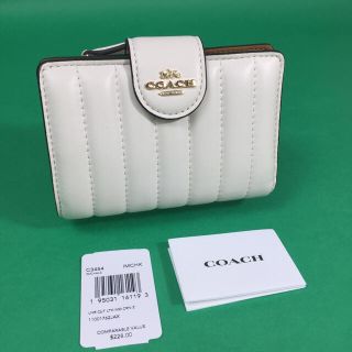 コーチ(COACH)のCOACH  ミディアム キルティング 二つ折り財布 C3454 チョーク 新品(財布)