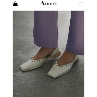 アメリヴィンテージ(Ameri VINTAGE)のAMERI★アメリヴィンテージ★STUDS WOOD HEEL BABOOSH(ローファー/革靴)