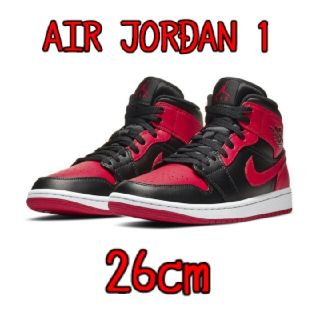 ナイキ(NIKE)のNIKE AIR JORDAN 1 MID ナイキ　エアジョーダン1 ミッド赤黒(スニーカー)