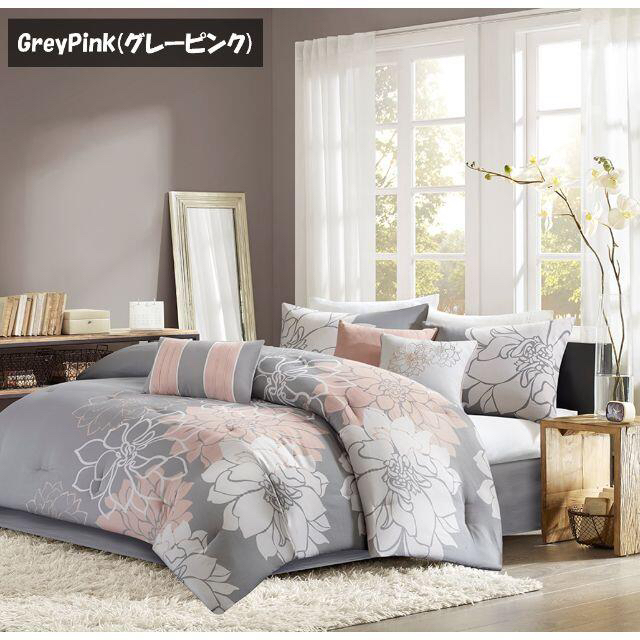 掛け布団 7点セット フローラル花柄 海外クイーンサイズ 掛け布団 7点セット フローラル花柄 海外クイーンサイズ