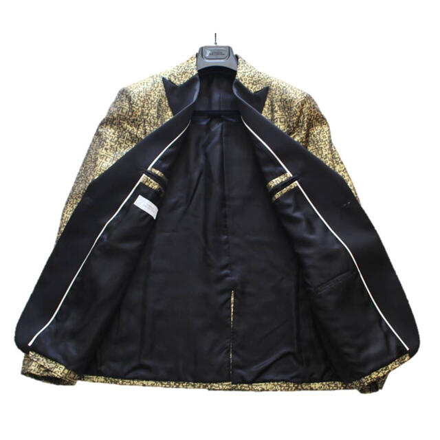 《ヴェルサーチ》新品 イタリア製 1Bジャケット 羊毛 金 50(XL)