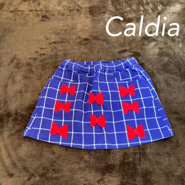 CALDia(カルディア)のCaldia カルディア✩︎⡱100●リボン　スカート　チェック キッズ/ベビー/マタニティのキッズ服女の子用(90cm~)(スカート)の商品写真