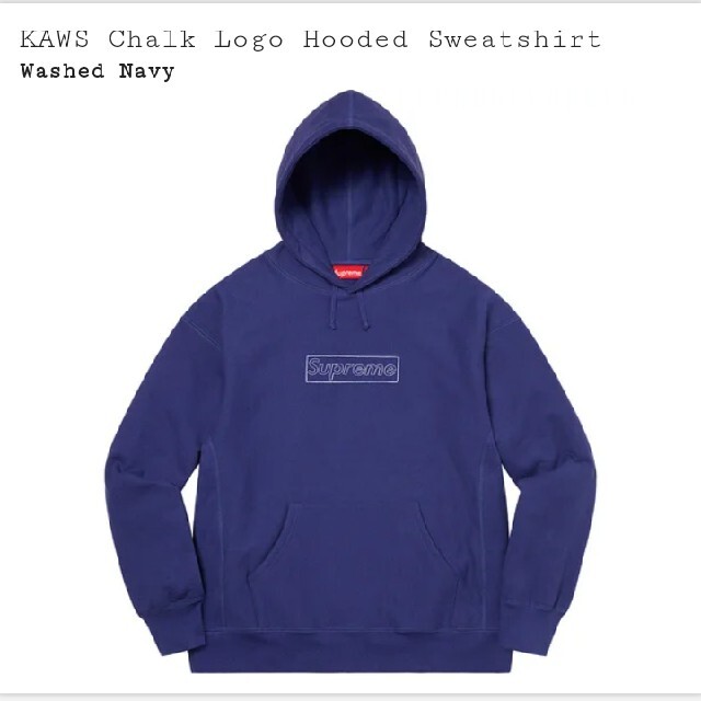 Supreme Kaws Chork Logo Hooded Navy / Lパーカー