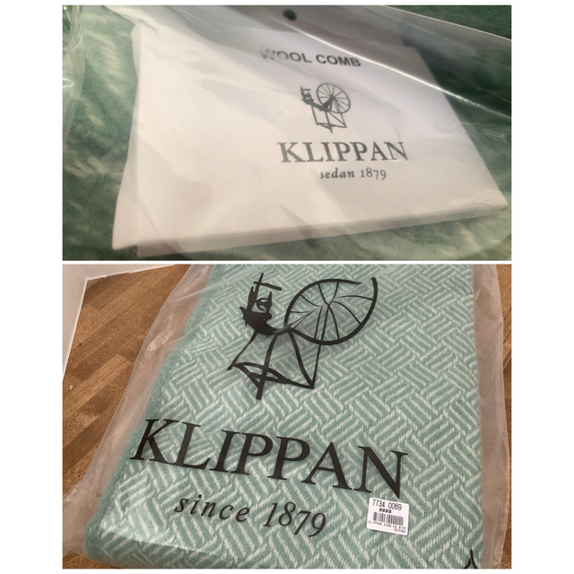 KLIPPAN(クリッパン)の【最終値下げ】ACTUS伊勢丹取扱い☆KLIPPANスローケット130×200緑 インテリア/住まい/日用品の寝具(毛布)の商品写真