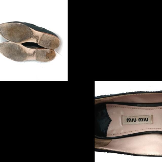 miumiu(ミュウミュウ)のミュウミュウ ローファー 34 1/2 - 黒 レディースの靴/シューズ(ローファー/革靴)の商品写真