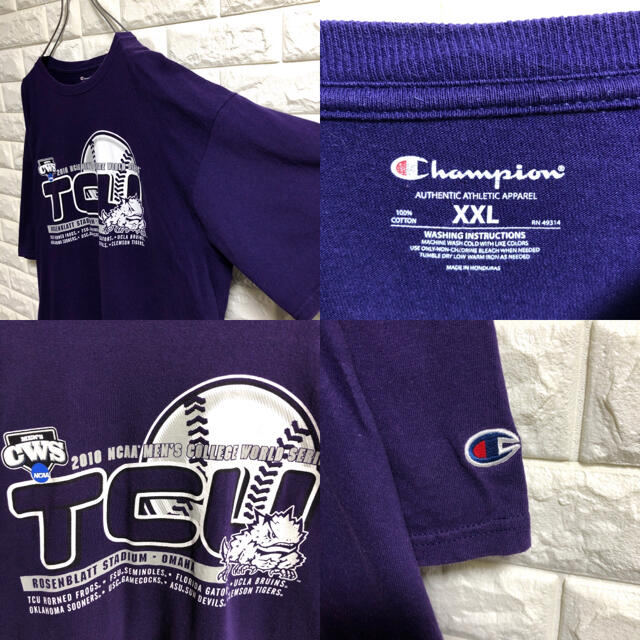 Champion(チャンピオン)のチャンピオン　カレッジベースボールプリント　半袖Tシャツ　メンズXXLサイズ メンズのトップス(Tシャツ/カットソー(半袖/袖なし))の商品写真