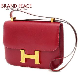 エルメス(Hermes)のエルメス コンスタンス23 ボックスカーフ ルージュアッシュ ギロッシュ金具 G(ショルダーバッグ)