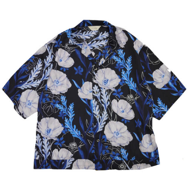 JieDa FLOWER PATTERN S/S SHIRT NAVY 1