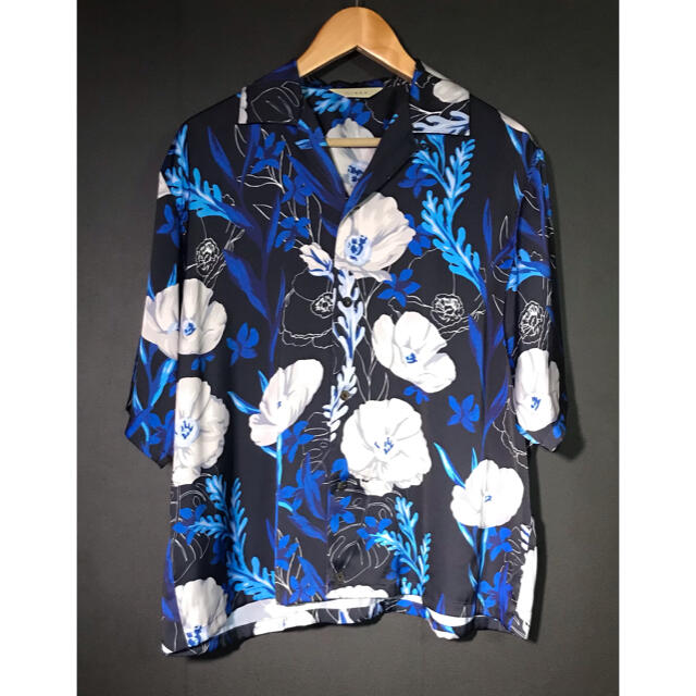 JieDa FLOWER PATTERN S/S SHIRT NAVY 1 2