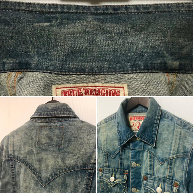 True Religion(トゥルーレリジョン)のTRUE RELIGION    ユーズド加工 デニム ジャケット メンズのジャケット/アウター(Gジャン/デニムジャケット)の商品写真