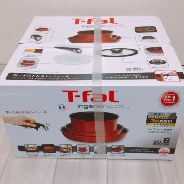 T-fal(ティファール)のティファール フライパン 鍋 6点セット インテリア/住まい/日用品のキッチン/食器(鍋/フライパン)の商品写真