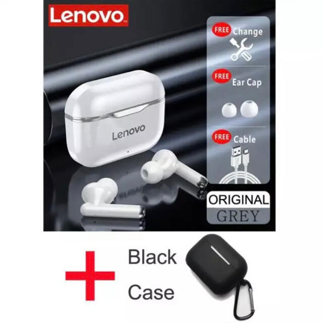 Lenovo(レノボ)の【新品未開封】　Lenovo Live Pods LP1 ブラック スマホ/家電/カメラのオーディオ機器(ヘッドフォン/イヤフォン)の商品写真