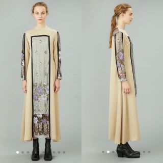 美品murral framed flower dress(beige) 38の通販 by black_white's