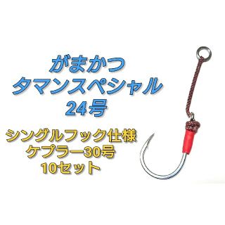 ガマカツ(がまかつ)のがまかつ タマンスペシャル 24号 シングル仕様 ケプラー30号 10本セット(ルアー用品)