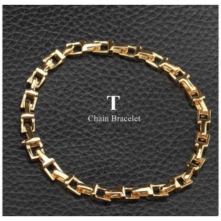 Tiffany & Co. - 18金仕上げ Tチェーンブレスレット ゴールド 金