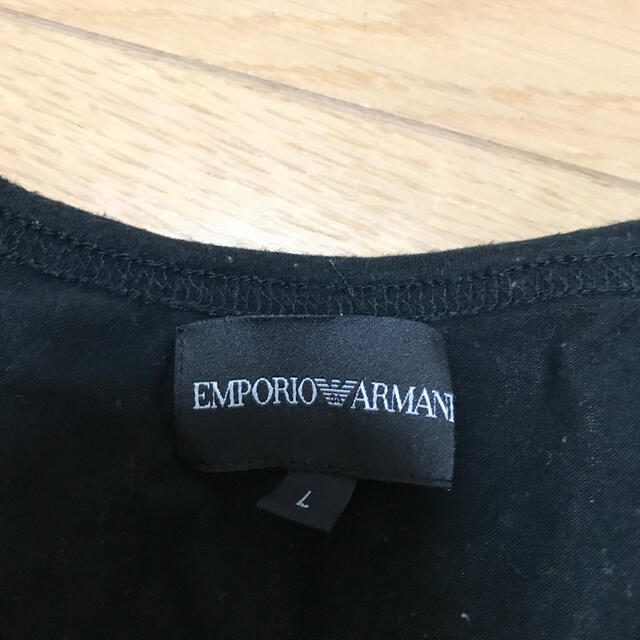 Emporio Armani(エンポリオアルマーニ)の未使用 EMPORIO ARMANI 黒 長袖Tシャツ Lサイズ メンズのトップス(Tシャツ/カットソー(七分/長袖))の商品写真