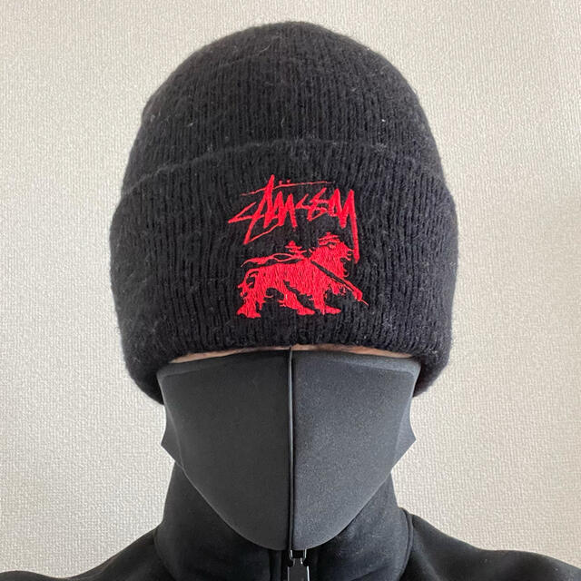 STUSSY(ステューシー)のSTUSSY Lion 90s レアニット帽 着画あり メンズの帽子(ニット帽/ビーニー)の商品写真