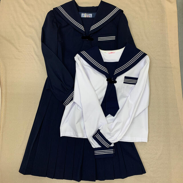 学生服　セーラー服×スカート ×夏用長袖　180A3点セット エンタメ/ホビーのコスプレ(衣装一式)の商品写真