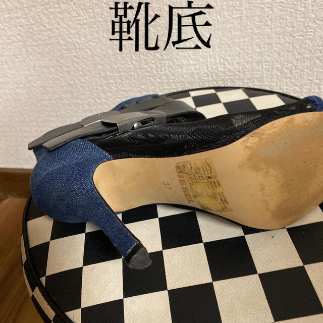 DIESEL(ディーゼル)のディーゼル　レア！　デニム＆レザー網タイツ風👠 レディースの靴/シューズ(ブーツ)の商品写真