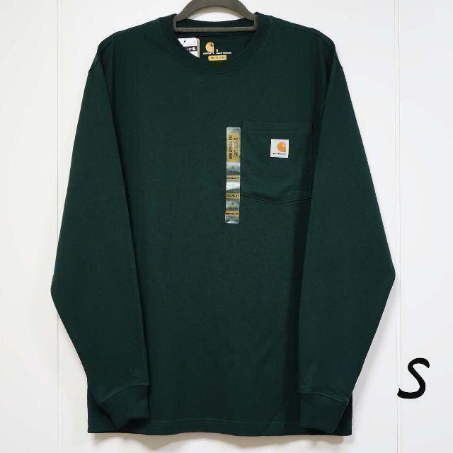 carhartt(カーハート)の新品 carhartt ロンT　長袖／グリーン／S メンズのトップス(Tシャツ/カットソー(七分/長袖))の商品写真