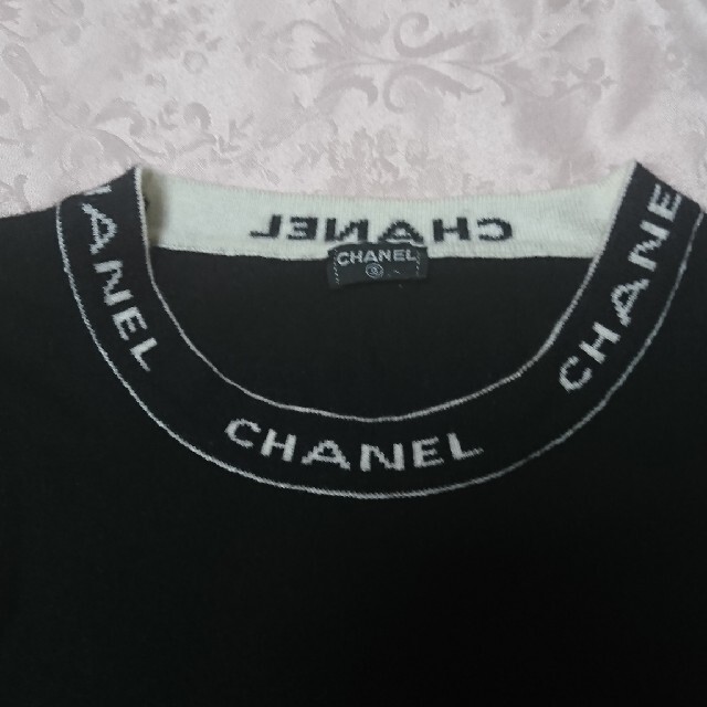 [USED/]CHANEL シャネル ニット・セーター ヴィンテージ カシミアニット セーター CHANEL筆記体ロゴ ダークグレー P18489V01024 M1496 01A （42）レディーストップス ブラック グレー カシミヤ 42  ai-tdc-003050