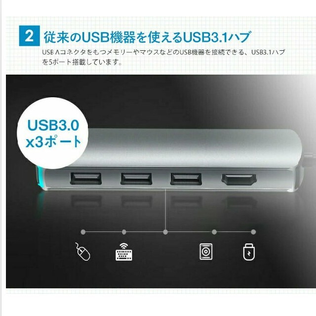 USBハブ タイプC スマホ/家電/カメラのPC/タブレット(PC周辺機器)の商品写真