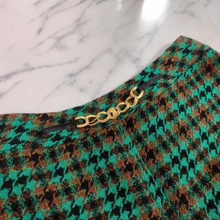 セリーヌ(celine)のヴィンテージセリーヌ CELINE ツイード素材チェック柄スカート(ロングスカート)