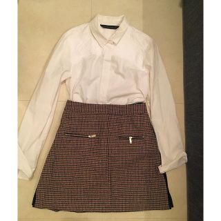 ザラ(ZARA)のザラ zara チェックスカート(ミニスカート)