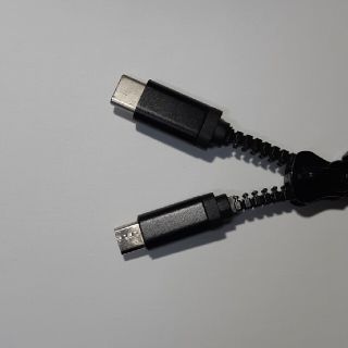 ファスナー式充電専用ケーブル USB Type-C 、Type-B 1m (バッテリー/充電器)