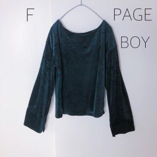 ページボーイ(PAGEBOY)のトップス カットソー　ベロア風　ブラック(カットソー(長袖/七分))