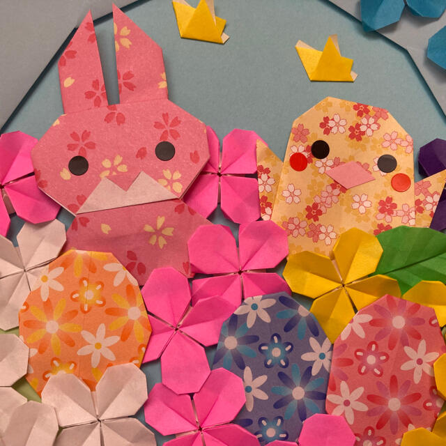 折り紙イースターリース 花柄うさぎとヒヨコの通販 By ケロティ S Shop ラクマ