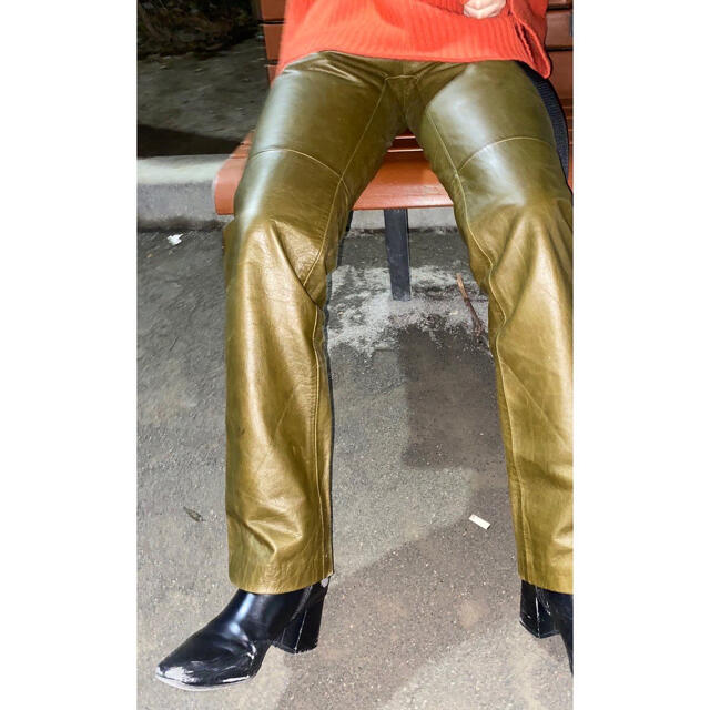 TOGA - size1 vintage レトロ old gap ブーツカット レザーパンツの