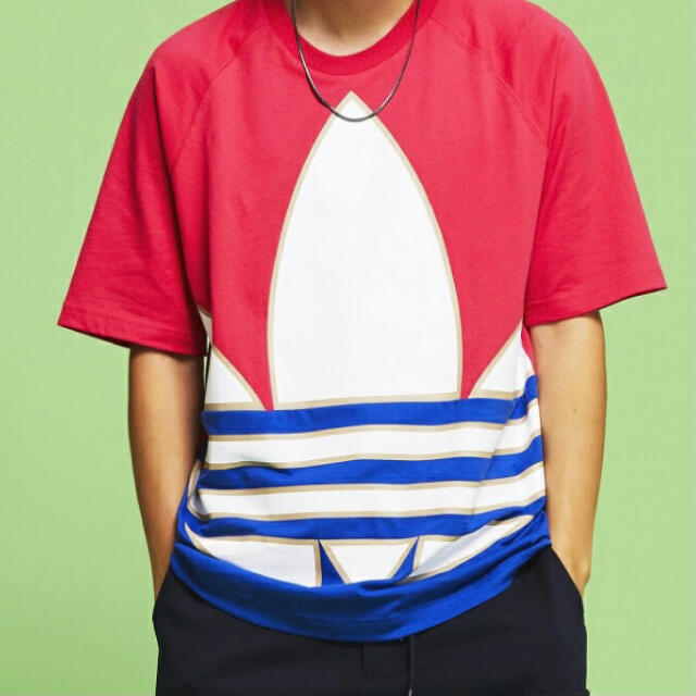 adidas(アディダス)の新品　アディダスTシャツ　LLサイズ　ビックロゴ　ピンク　白　青　バックロゴ メンズのトップス(Tシャツ/カットソー(半袖/袖なし))の商品写真