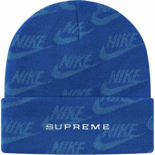 シュプリーム(Supreme)のJacquard Logos Beanie ジャッカード ロゴ ビーニー ニット(ニット帽/ビーニー)